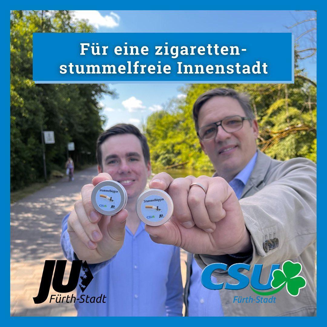 Aktion für eine Zigarettenstummelfreie Innenstadt - CSU/JU Fürth-Stadt