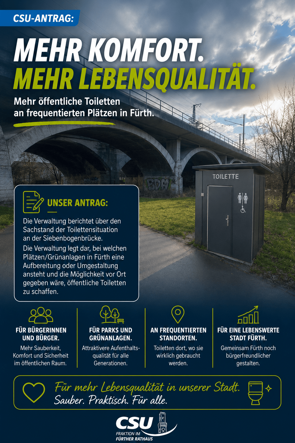 Mehr öffentliche Toiletten