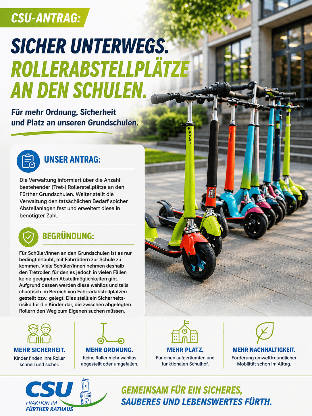 Rolleabstellplätze an Schulen